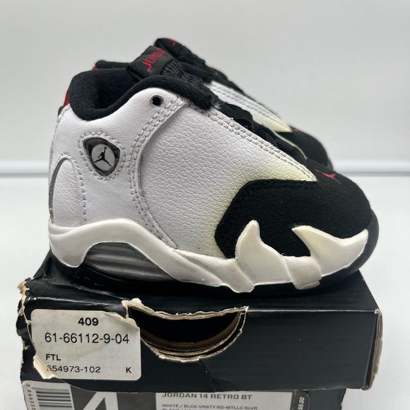 Nike Air Jordan XIV 14 Retro Black Toe 654973-102 Size 4C With Box